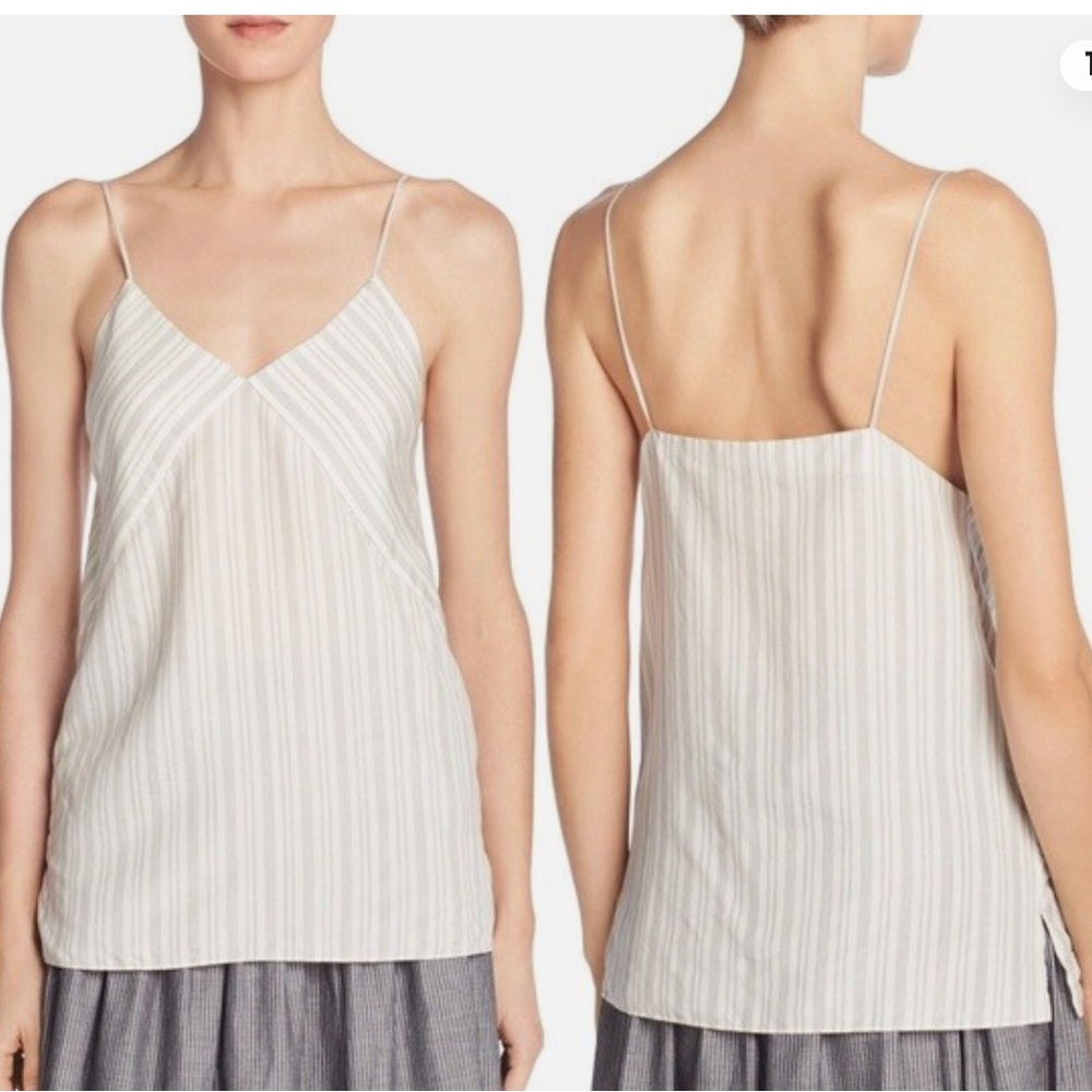 Vince Striped Cream Camisole 100% Silk